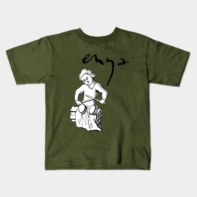 Silvy Enya Drummer Kids T-Shirt by herbowo